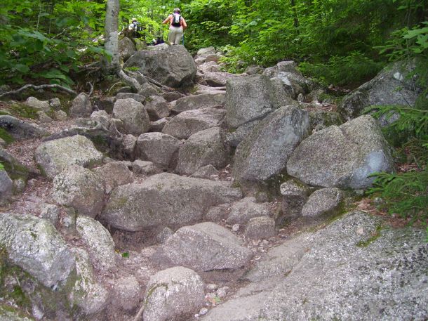 A trail of boulders
